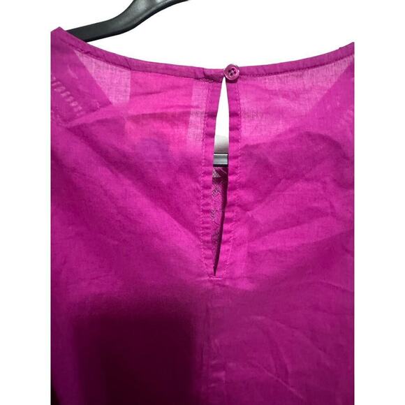 Farm Rio Kelsie Blouse Peasant Puff Sleeves Lace Detail Pullover Purple Size XS - Picture 8 of 10